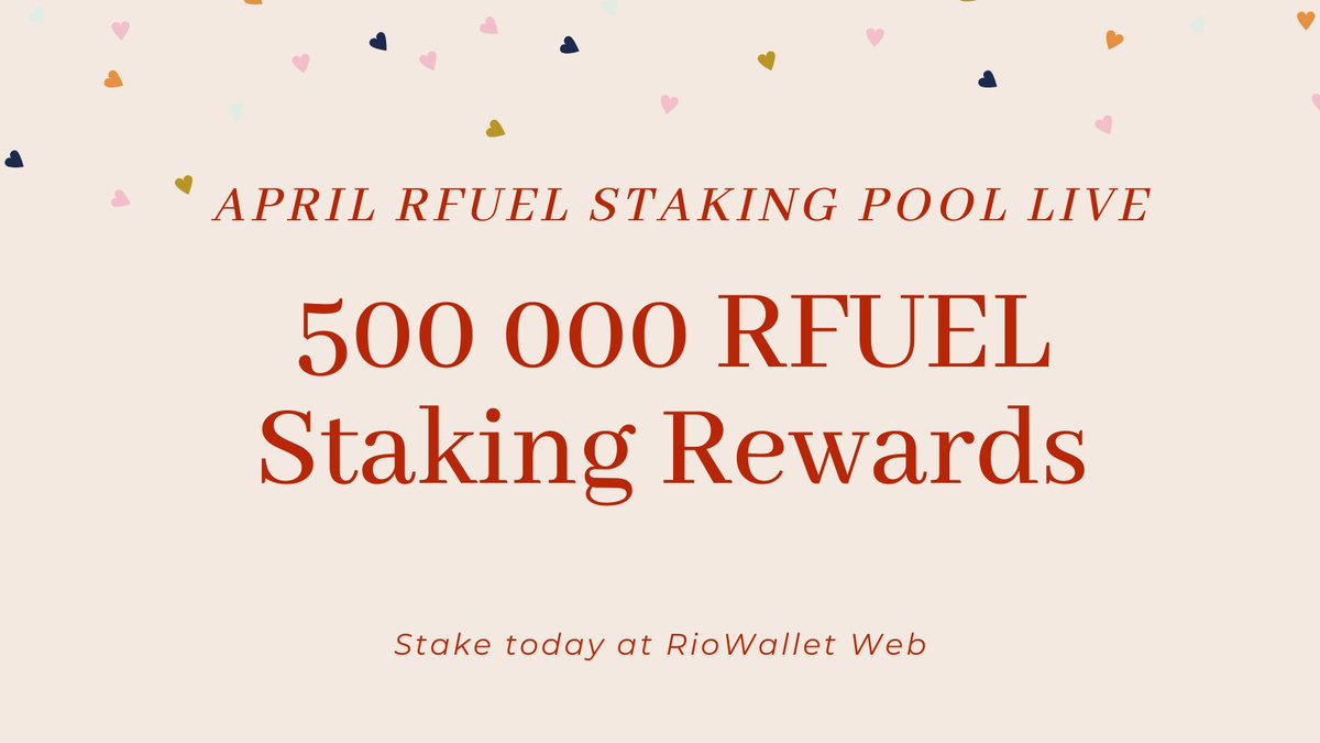 riodefiofficial's tweet photo. April's $RFUEL staking pool is LIVE today with 45% APY!
Don't miss out this great opportunity to earn your passive income 🔥
Stake now at: https://t.co/kl4JjbJ6z1
#staking #rfuel #defi https://t.co/v7bjiesxr6