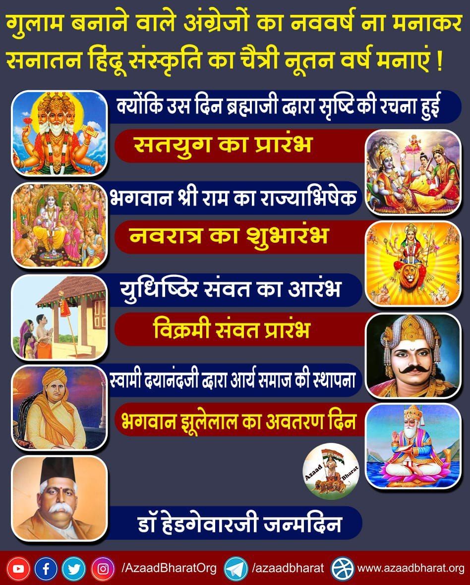 #हिंदू_नववर्ष  Sant Shri Asharamji Bapu कहते हैं कि आज के दिन बहुत ही खास दिन है ।
Chaitra Navratri
Gudi Padwa
#  नूतन_वर्ष की हार्दिक शुभकामनाएं ।