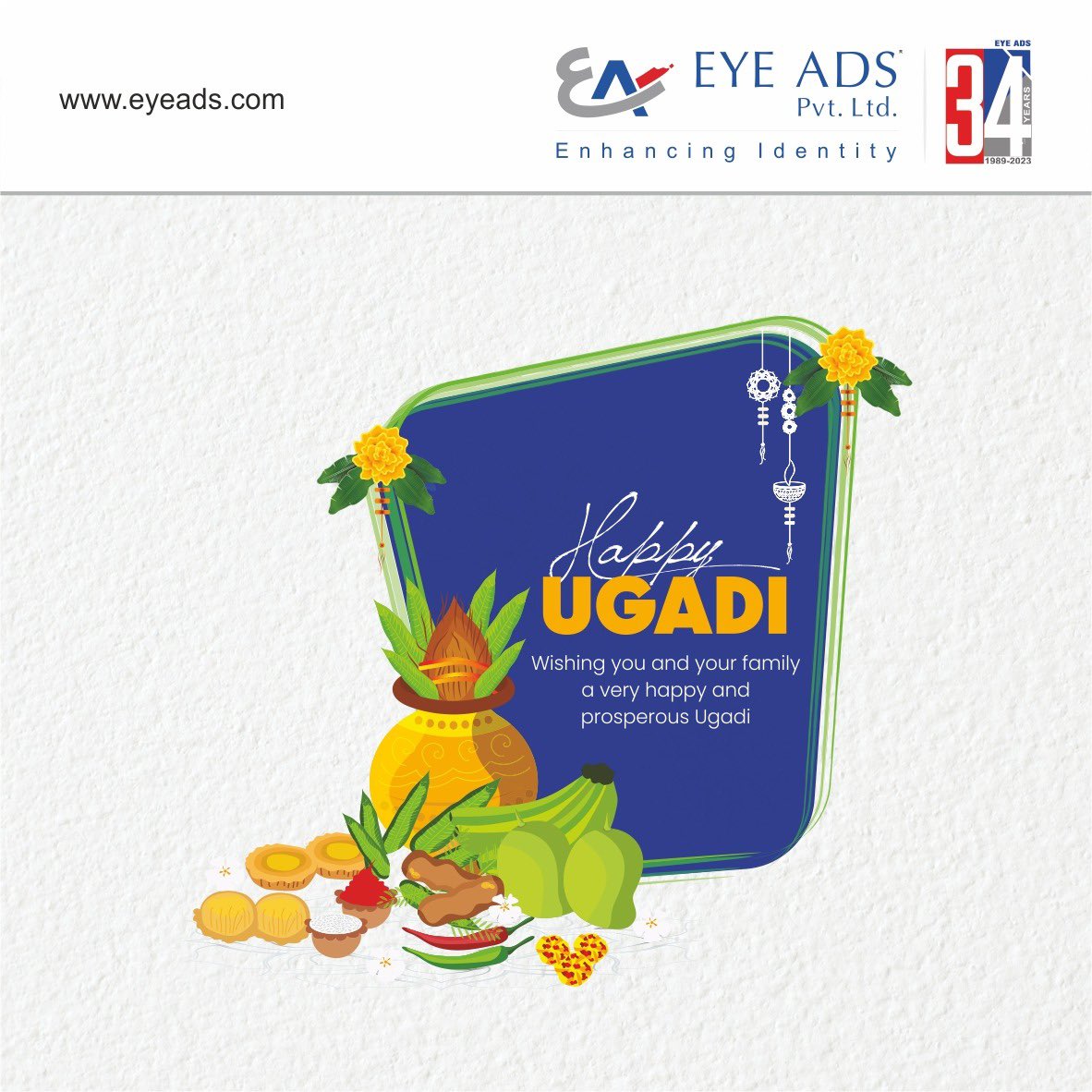 eyeadsofficial's tweet photo. May happiness, success, growth, prosperity and positivity encircle you and your family as you step into a New Year, Happy Ugadi!
#EyeAds #EnhancingIdentity #HappyUgadi #NewBeginnings https://t.co/tO2seFn5TW