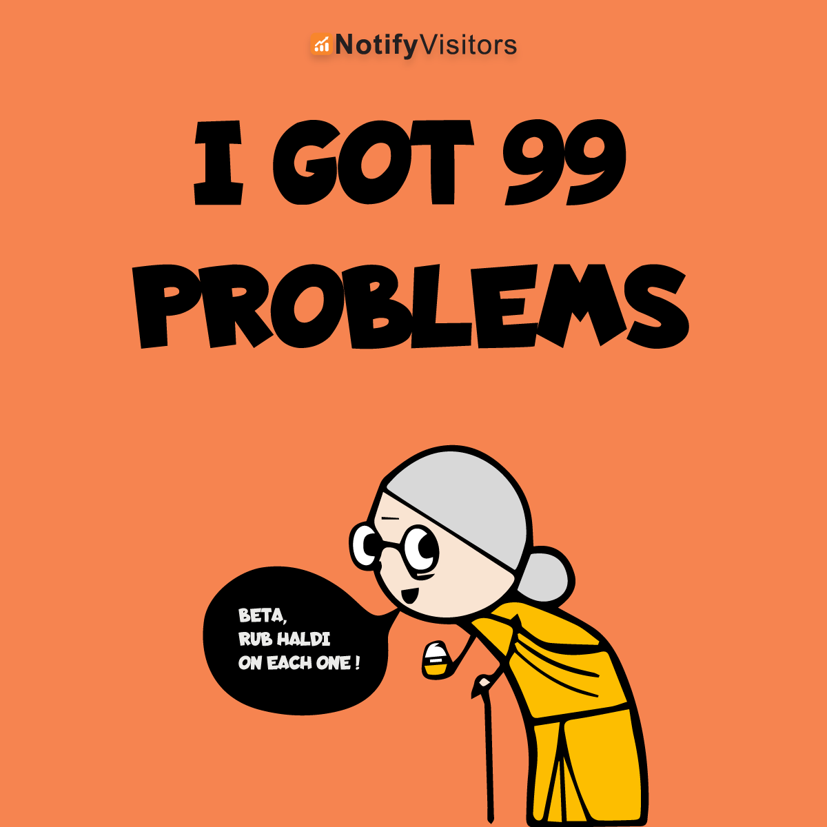 notifyvisitors's tweet image. Got 99 email marketing problems? Grandma&apos;s got the solution! 😉📩 Rub some haldi on your subject lines, and watch those open rates soar! 🔥🚀 #grandmasmarketingtips #haldiforemails #openrateboost