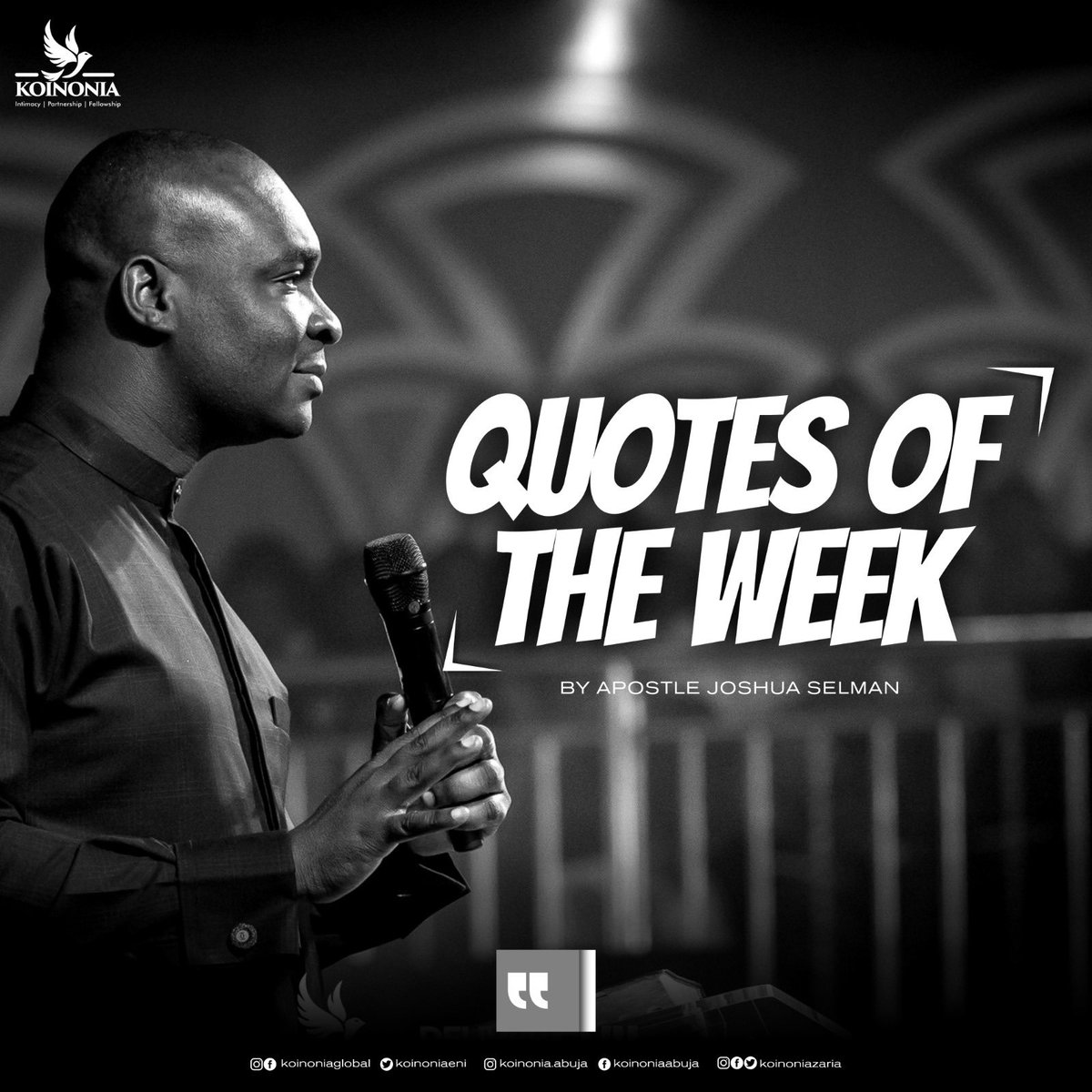koinoniazaria's tweet photo. QUOTES OF THE WEEK

Doing well is a seed and there is a harvest attached to it. Just as God rewards faithfulness, men also reward faithfulness. 

Giving rewards is both a human and a divine principle. 

#KoinoniaGlobal https://t.co/KGgjjTIXYn