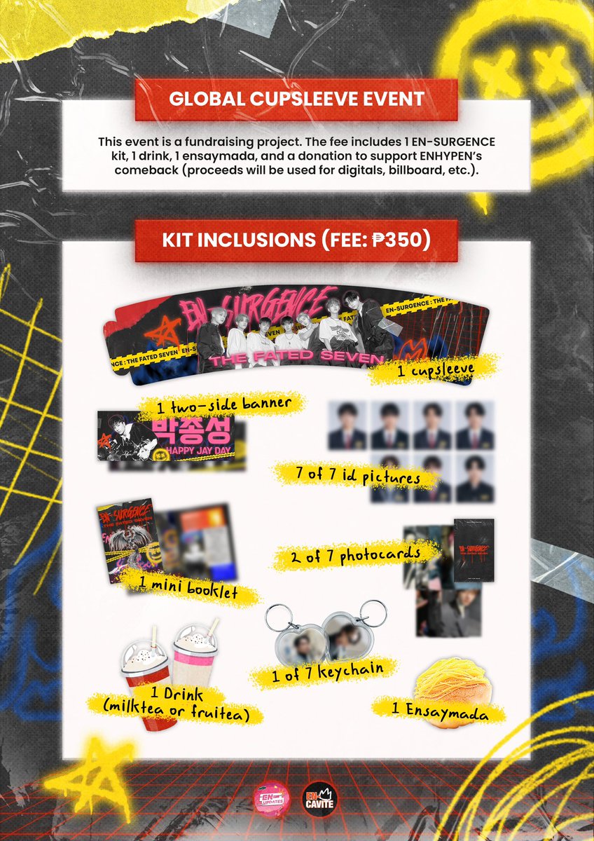 encavite's tweet image. [#ENSURGENCE_IN_CAVITE] Let us keep the fire burning as we act in revolt. Join us in the era of an ENGENE uprising. 📢

📍 Black Tiger Cafe - General Trias, Cavite
🗓 May 7, 2023 (1-3 PM)
💸 ₱350
🔗 Register: bit.ly/3JVxbSG

Presented by: @encavite &amp;amp; @enhypenupdates