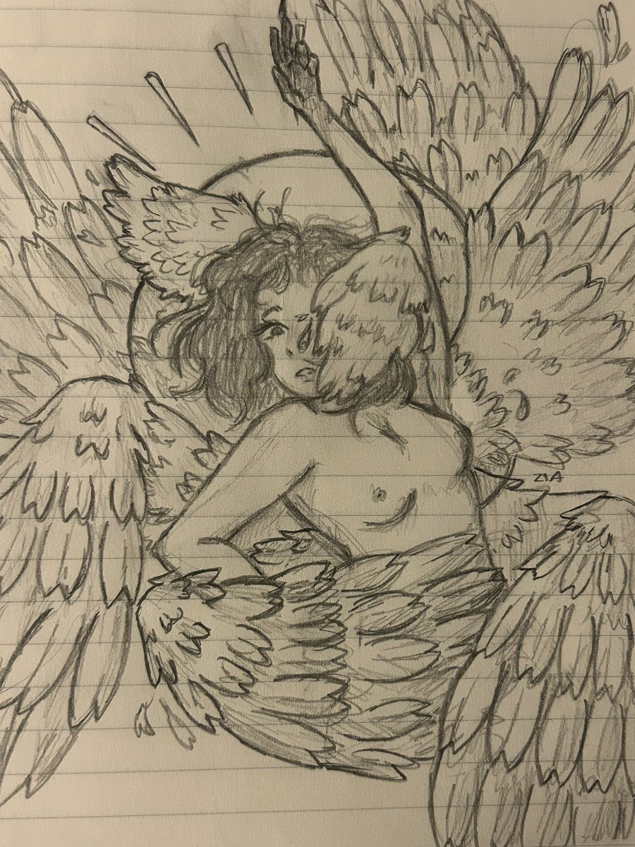 mshrns's tweet photo. my angel interpretation #traditionalart #angel #sketchbook https://t.co/KMKAwoo8ZO