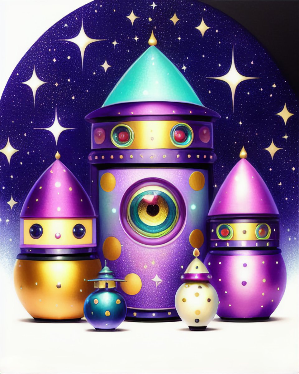 PsychOhAiArt's tweet photo. Weird robots - made with @get_starryai #aiart #digitalart #starryaifeatured #tinyrobots #starryaiweekly https://t.co/bCAflb48rP https://t.co/4MXtwgogYT