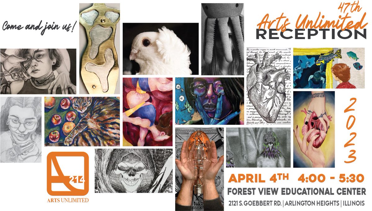 Arts Unlimited D214 (@aud214) on Twitter photo 🗓️ Mark your calendars! April 4th <a href="/District214/">District 214</a> celebrates fine and performing arts students of D214 at the annual Arts Unlimited reception🎉 <a href="/d214finearts/">d214finearts</a> #AU2023 🗓️ Mark your calendars! April 4th <a href="/District214/">District 214</a> celebrates fine and performing arts students of D214 at the annual Arts Unlimited reception🎉 <a href="/d214finearts/">d214finearts</a> #AU2023