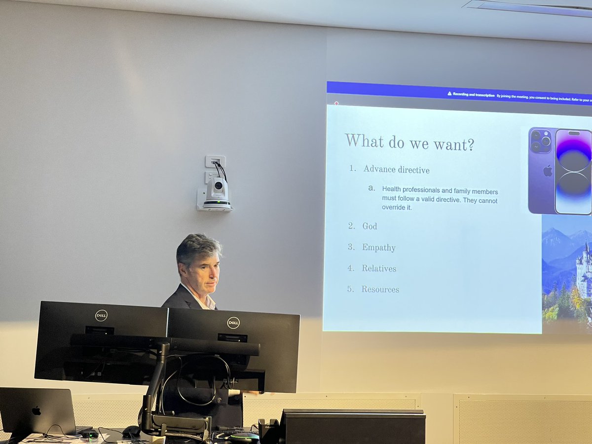 Very thought provoking talk by <a href="/DrNicholasLitt1/">Dr Nicholas Little</a> at #brain23 symposium on TBI: when to stop and when to carry on. The big question that comes up all the time. Working collaboratively to make the right decision essential.