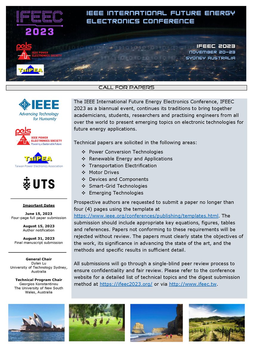 GeoKonstantinou's tweet image. #CallForPapers #energy #powerconversion #powerelectronics #renewableenergy #Transportation #motordrives #smartgrid 

@IEEEorg @IEEEPELS  @UTSEngage @UNSW