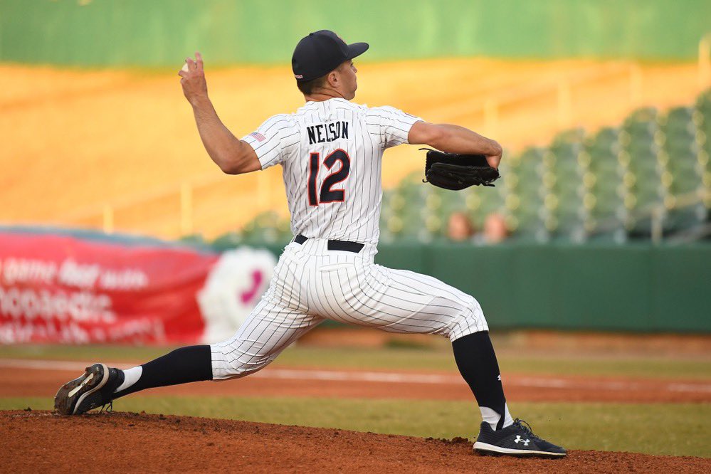 Auburn University’s freshman Drew Nelson pitches 4 shut out innings against South Alabama. Earning his first D1 Win.