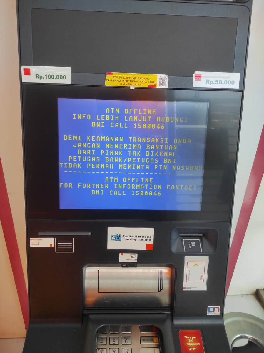 kangsurur's tweet photo. Kartu @bankbsi_id saya ketelan di ATM @BNI di swalayan LUWES Ungaran. Apa yang harus saya lakukan? https://t.co/BwLOLB87tj