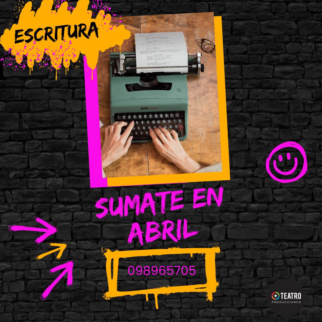 ✍️ Escritura

⚡️Docente @antoniodattole 

✊Comienza en Abril