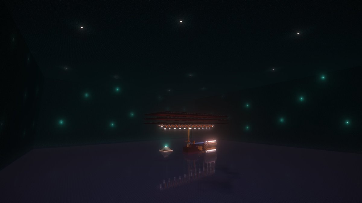 Finally finished with the nether perimeter walls &amp; stars! This is a 4 crossroad wither skeleton farm by <a href="/tetraDB_/">tetraDB</a>  and the walls are made completely of sculk w/ beacons for stars and a fog effect for the water.