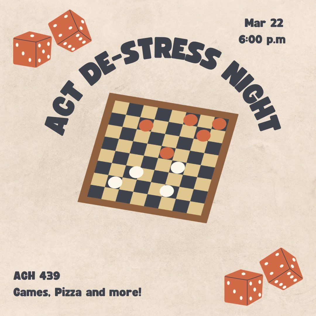 Come spend an hour de-stressing with ACT!!

We provide the games and pizza, you provide the canned food for the Ferguson Food Drive!