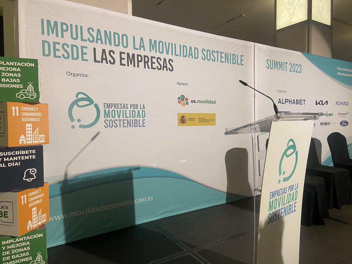 Todo preparado para el encuentro anual de @PlataformaEMS #SmartMobilitySpain. En nada arranca la VII Edición del Summit “Impulsando la movilidad sostenible desde las empresas”. Un honor presentarlo para quienes nos siguen por streaming y para los presentes en @Westin_Palace