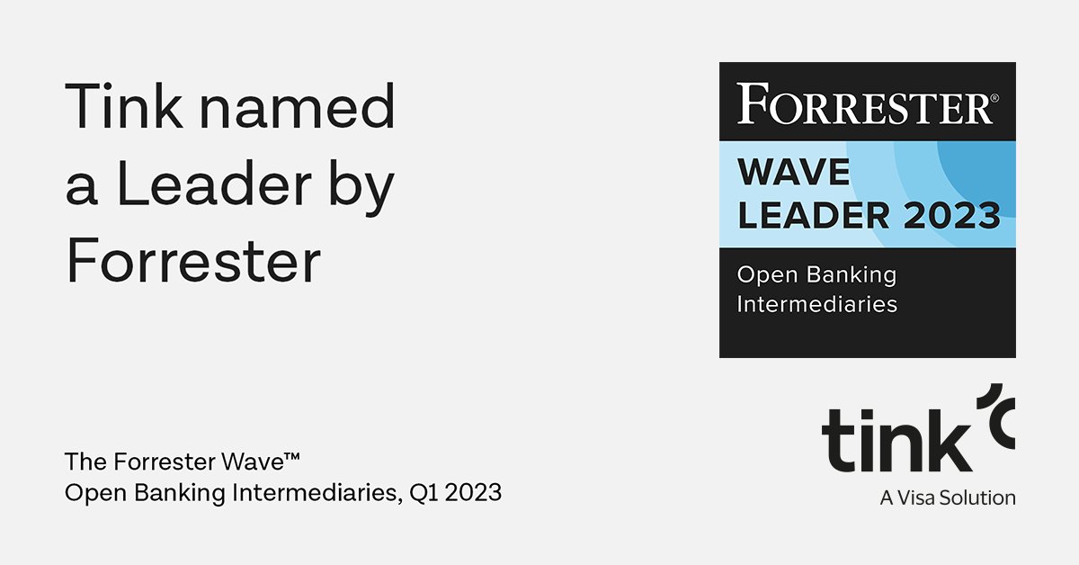 Forrester ranks Tink as a leader in open banking intermediaries 💫 It’s an honour to be acknowledged by this globally recognised 2023 evaluation. Here’s more about how we did 👉hubs.li/Q01HMM3-0

#openbanking #fintech
