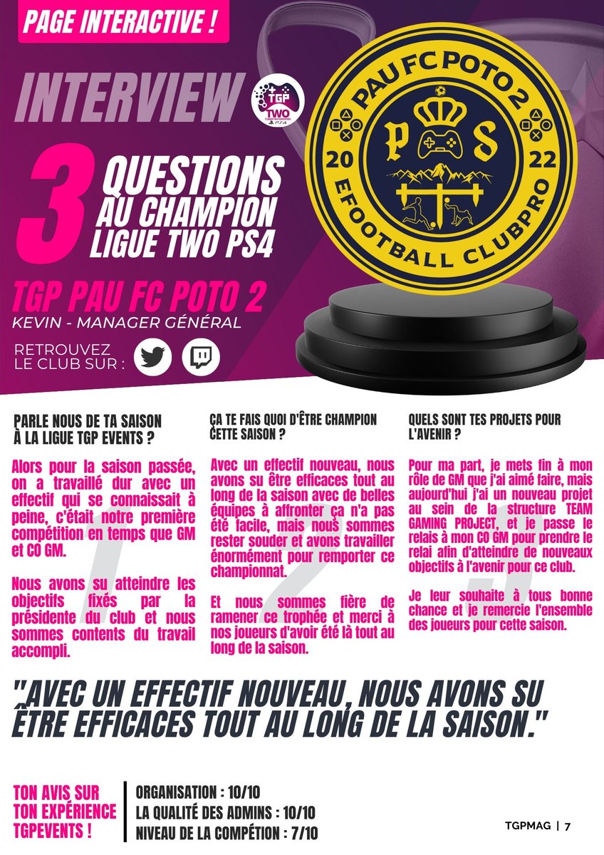 TGP_Events_'s tweet photo. Découvrez l'interview du champion de la saison 1
#TGPMAG l'intégral
#ACTUTGPEVENTS
LINK 👇👇👇
https://t.co/LIugjhLyTc https://t.co/j0bWoDMCGg