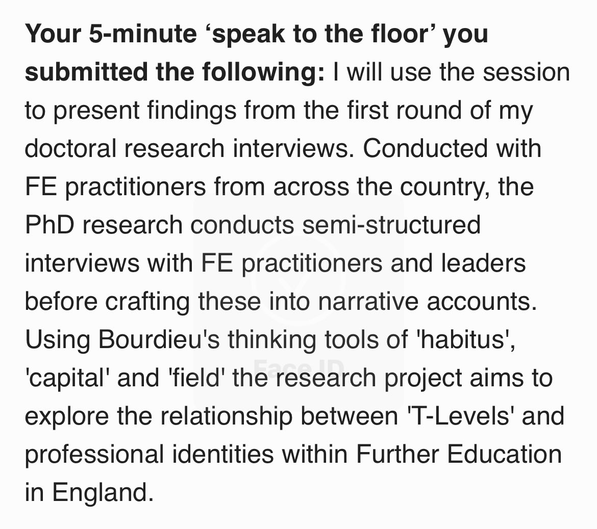 @LSRNetwork Delighted to have my submissions to the LSRN Conference ‘23 accepted. You can check out below the blurb for my 20-minute panel session and 5 minute ‘speak to the floor’ session on my doctoral research #feresearch @AmplifyFE @BelmasPost16 @BeraPostcomp #FE