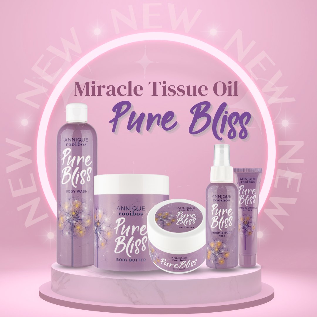 Our NEW 𝐌𝐢𝐫𝐚𝐜𝐥𝐞 𝐓𝐢𝐬𝐬𝐮𝐞 𝐎𝐢𝐥 𝐏𝐮𝐫𝐞 𝐁𝐥𝐢𝐬𝐬 Body Care range is here! 🌸
Experience all-day floral bliss with our luxurious gourmand scent. Indulge in Pure Bliss! 💐🛍️✨ 

#MiracleTissueOil #PureBliss #BodyCare #LuxurySkincare #Relaxation #NEW