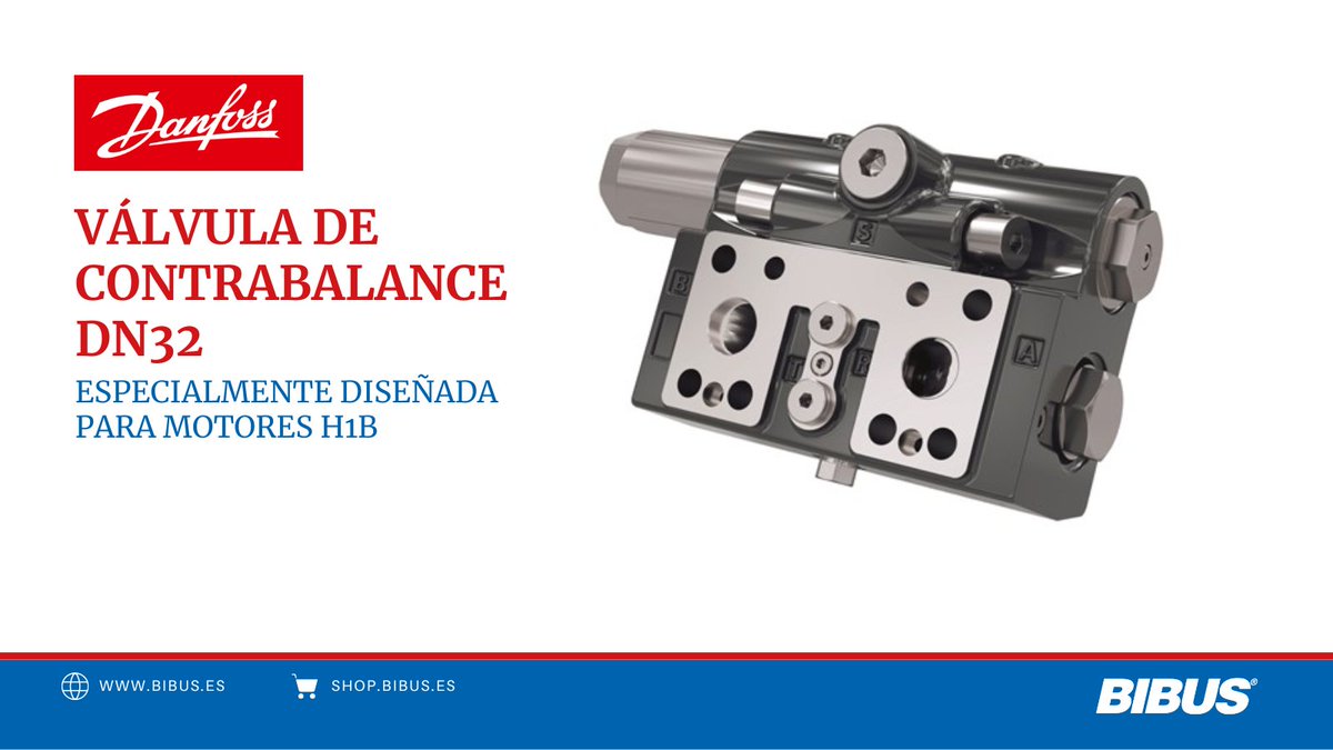 BibusSpain's tweet photo. @DanfossPower ha lanzado una válvula de contrabalance para su motor de eje inclinado H1B, ampliando la aplicación del motor a sistemas de circuito abierto. La válvula permite a los OEM aprovechar las ventajas del motor H1B de velocidad variable. 📧 info@bibus.es ☎ 986 247 286 https://t.co/5P1zVTOjBF