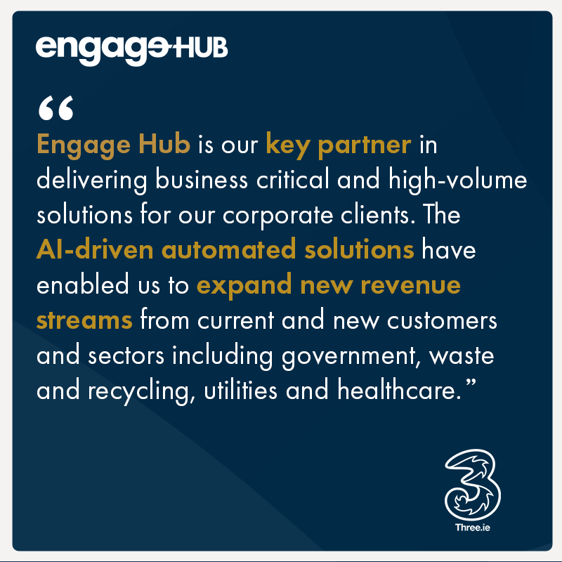 With Engage Hub’s #AI-powered #journeyorchestration platform, Three Ireland customers can take a full advantage of contact centre optimisation solutions to continue to revolutionise #CX and drive call deflection in previously unreachable sectors.