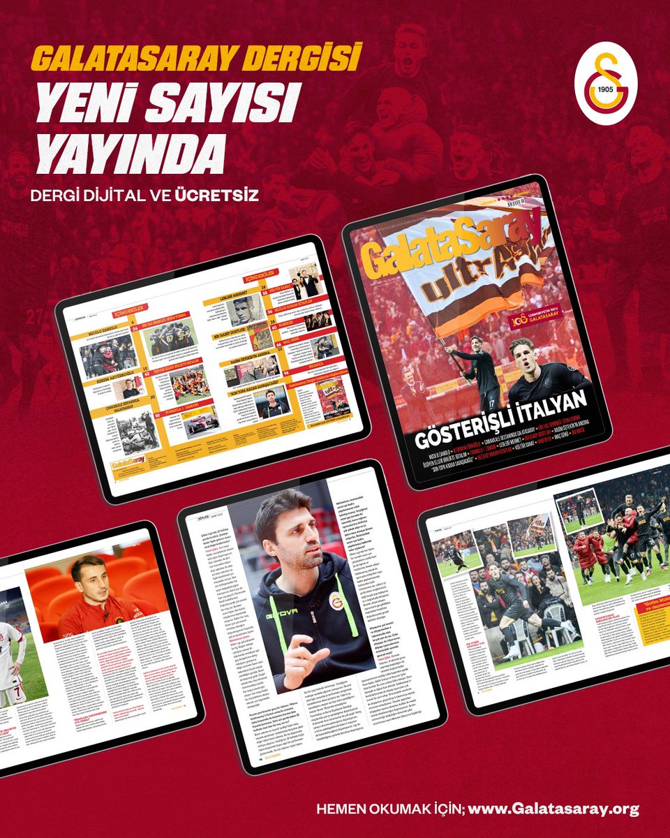 📢 Galatasaray Dergisi’nin yeni sayısı yayında. Detaylar 👉 galatasaray.org/haber/galatasa… Hemen şimdi ücretsiz okumak için 👉 bit.ly/GSDergiMart2023