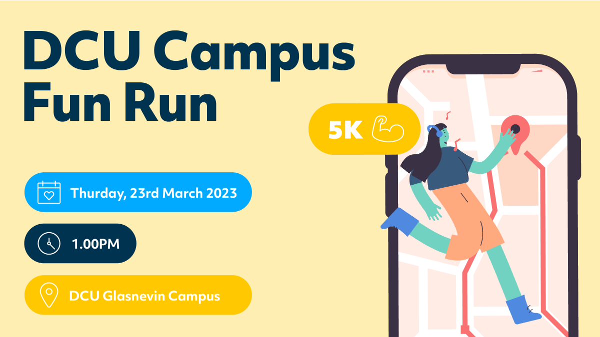 DCU's tweet photo. The #DCUFunRun - organised by @DCUAthletics, @DCUSport, the Office of Student Life and SS&amp;D - is taking place tomorrow, Thurs, Mar 23rd, at 1pm.
The event is FREE for all staff &amp; students - you can register as an individual or teams of three here: https://t.co/uwiCJCkSLu https://t.co/k2jaL1ysRq