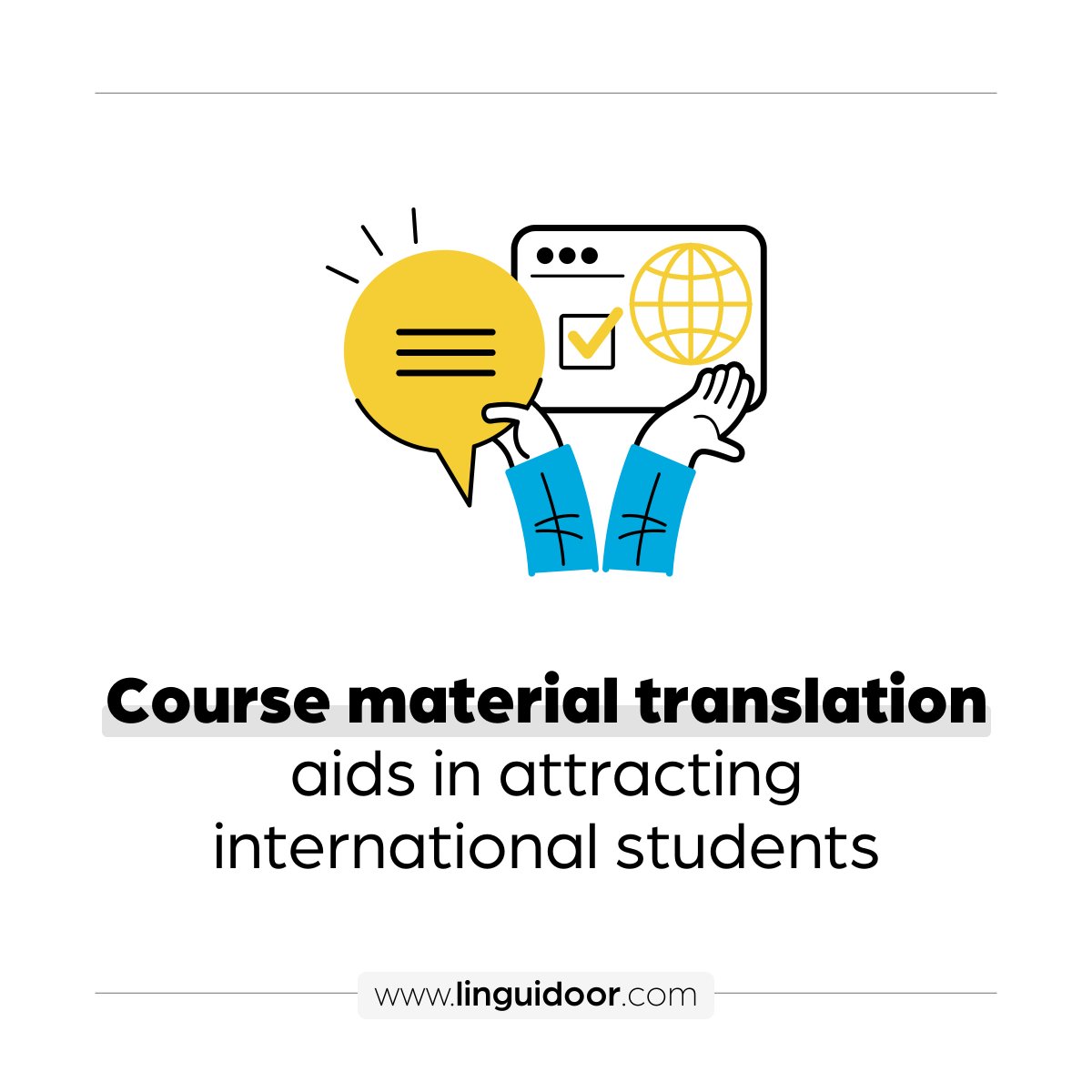 linguidoor's tweet image. Why investing in eLearning localization makes sense!
Potential of global learning, powered by our localization services! Expand your reach today.
#localization #eLearninglocalization #corporatetraining