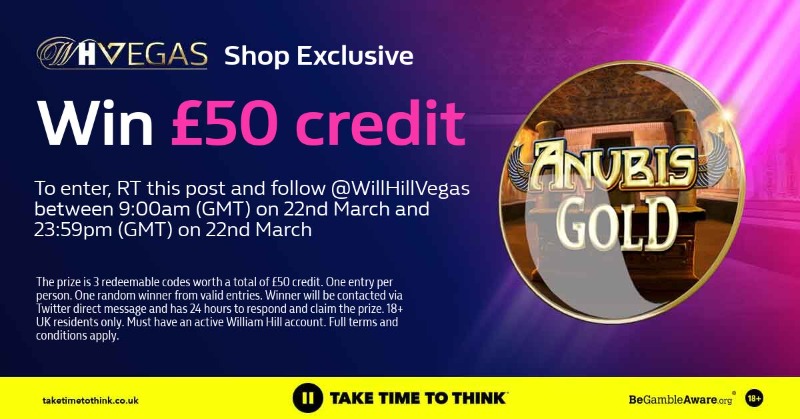 WillHillVegas's tweet photo. 🎁 For the chance to win £50 credit to spend in any William Hill shop:

All you have to do is:
👍 Follow @WillHillVegas
🔁 Retweet this post 

The prize draw will run until 23:59pm (GMT) on 22nd March.

18+ | T&amp;Cs apply 👇