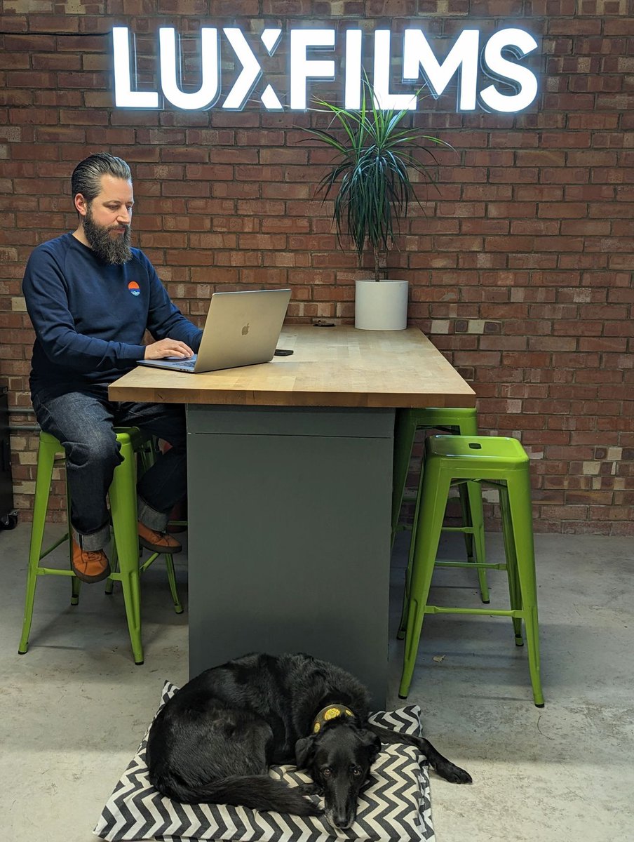 How to reuse an #exhibitionstand 

We designed a stand for <a href="/luxfilmsltd/">Lux Films | Event Video Specialists</a>. Once the show was over, we installed the custom light and reception desk we made in their office. We love their pic of the lights &amp; pooch!

#exhibitiondesign #eventmarketing #exhibitionstands #marketing