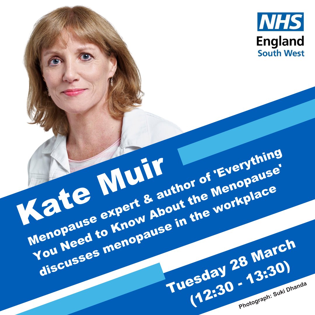 Just a couple of days left for people working in the NHS in the South West to sign up to our Menopause in the Workplace event with expert @muirkate @MenoScandal Find out more and sign up 🔽🔽🔽 ow.ly/FlIV50N9WMe