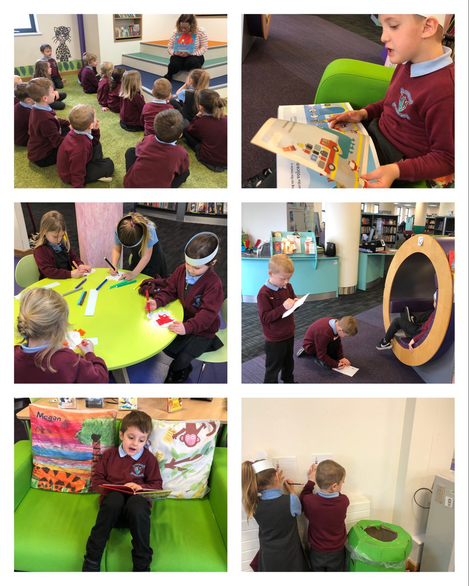Diolch Claire @CaerphillyLib Class 3 had a fantastic trip to the library - stories, treasure hunts and dragon hats!!  We'll be back again soon @EAS_LLCEnglish #ambitiouscapable #CurriculumforWales