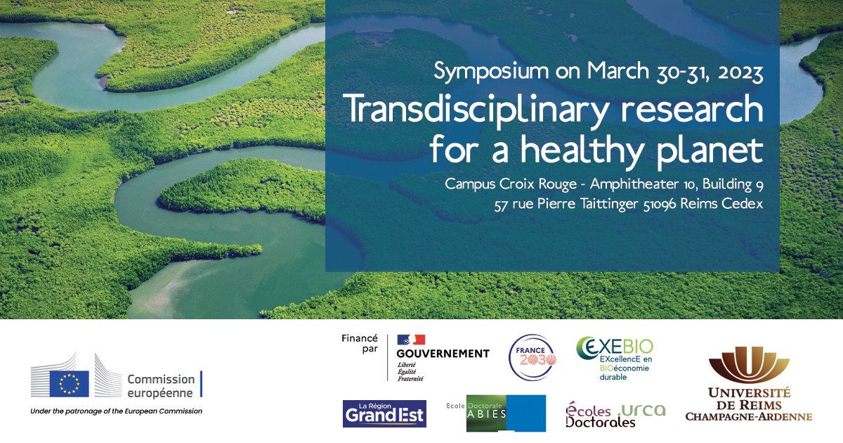 📣Last days to register to attend the Symposium ! 
Discover our speakers from @universitereims @Hugo_Obs @EUACDE  @UEFrance @INRAE_Tlse @EcoledesPonts @unistra #Biomae @UNIGEnews @universite_uppa @AtosFR
Registration deadline: 23 March 2023
🌿bit.ly/3YOszCk