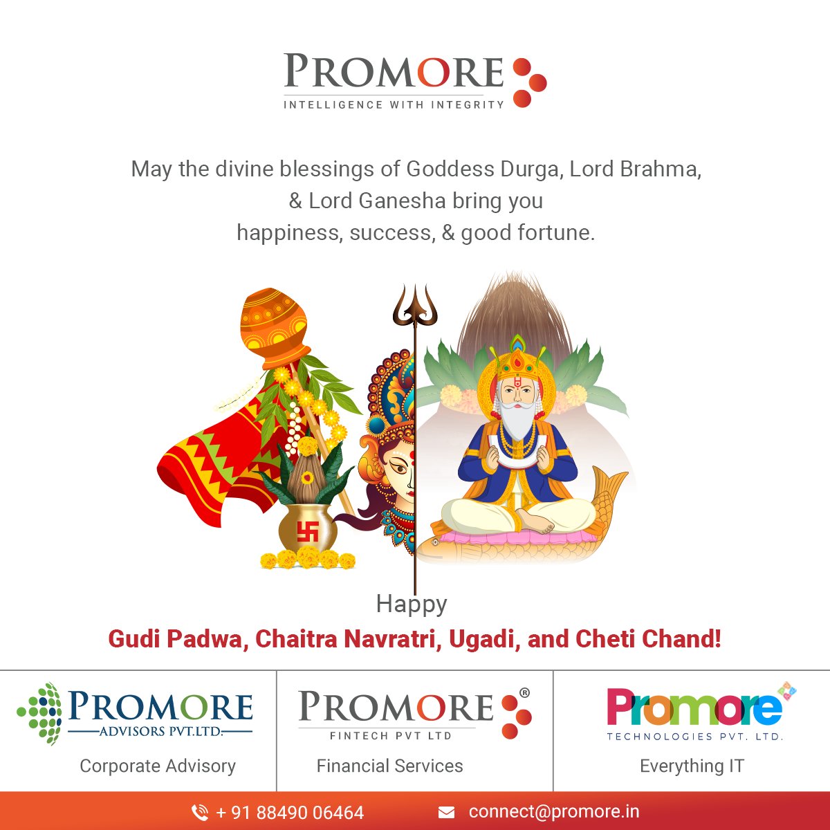 ProMoreFintech's tweet photo. May this Gudi Padwa, Chaitra Navratri, Ugadi, and Cheti Chand bring joy and happiness to your life.
May you be blessed with good health, wealth, and prosperity!
Happy Chaitra Navratri, Gudi Padwa, Ugadi, and Cheti Chand!
#chaitranavratri #gudipadwa #ugadi #chetichand #Promore https://t.co/SwpYba5JLz