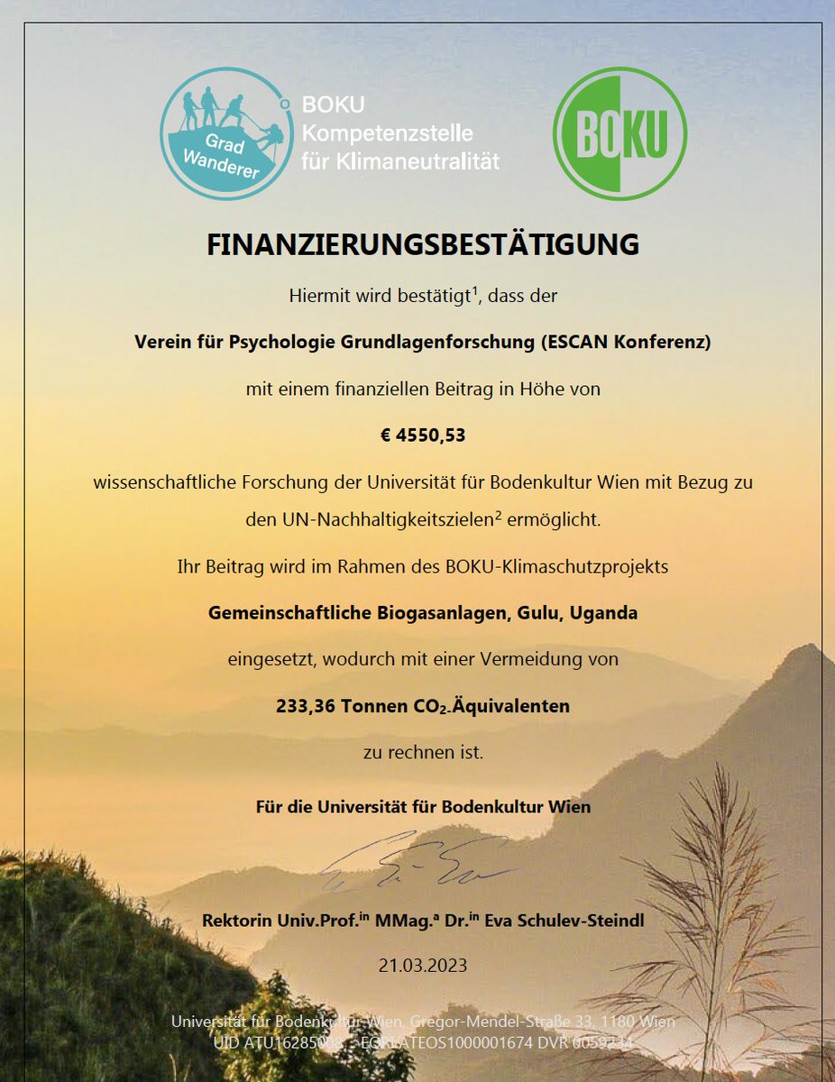 We (finally!) compensated the full CO2 footprint of #ESCAN2022 🌿 with a project installing Biogas facilities in Uganda, that also has added social value, run by the University of Natural Resources and Life Sciences Vienna klimaneutralität.boku.ac.at/en/projects/ge… @ESCAN_EU