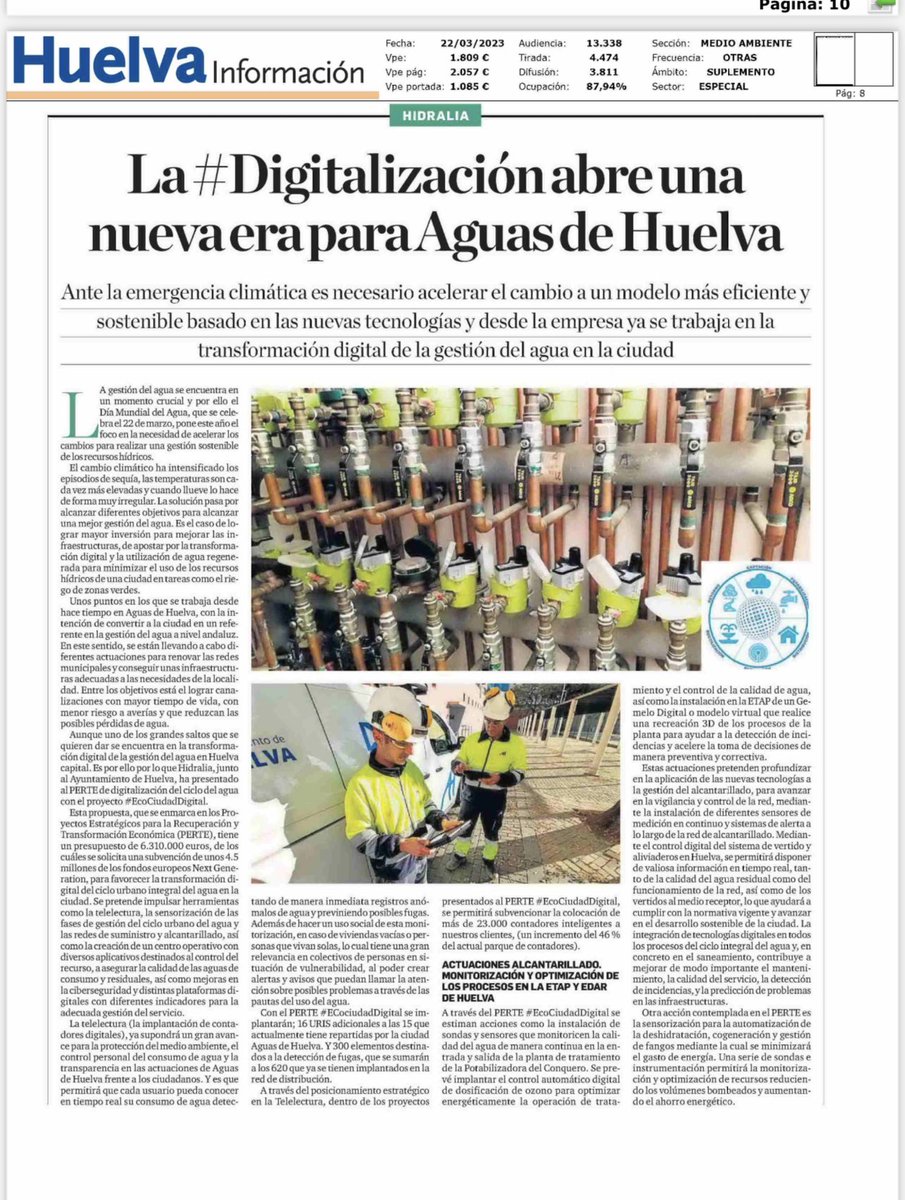 “Acelerar los cambios para para realizar una gestión sostenible del agua”💧…#Digitalización de procesos, Telelectura, Monitorización y Sensorización de todo el Ciclo Integral, Control de fugas y optimización de la red, Eficiencia hídrica y Ahorro y energético…#DíaMundialdelAgua