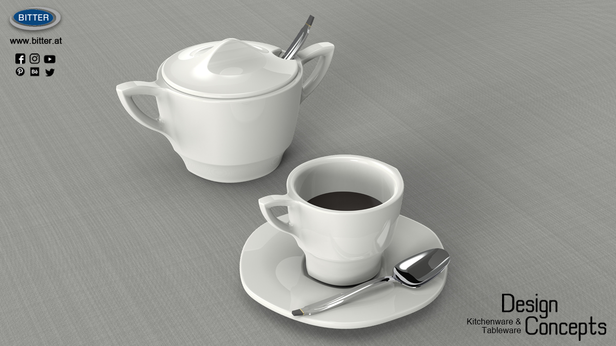 Tableware Items - Coffee Set Design.
#bitterdesign #bittergmbh #coffee #cafe #kaffee #coffeecup #coffeecups #tazadecafe #tazasdecafe #kaffeetasse #kaffeetassen #sugarpot #sugarpots #azucarero #azucareros #zuckerschüssel #zuckerdosen #coffeeset #porcelain #porcelana #porzellan