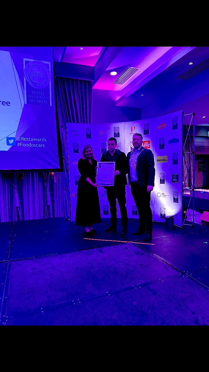 Chrismolloy_'s tweet photo. Thank to the @RAI_ie  @restawards for a great night in Monaghan.  Back to the grind today @Lemontree_lk with a new award for the wall. #Donegalfood https://t.co/DMHL7YGiig