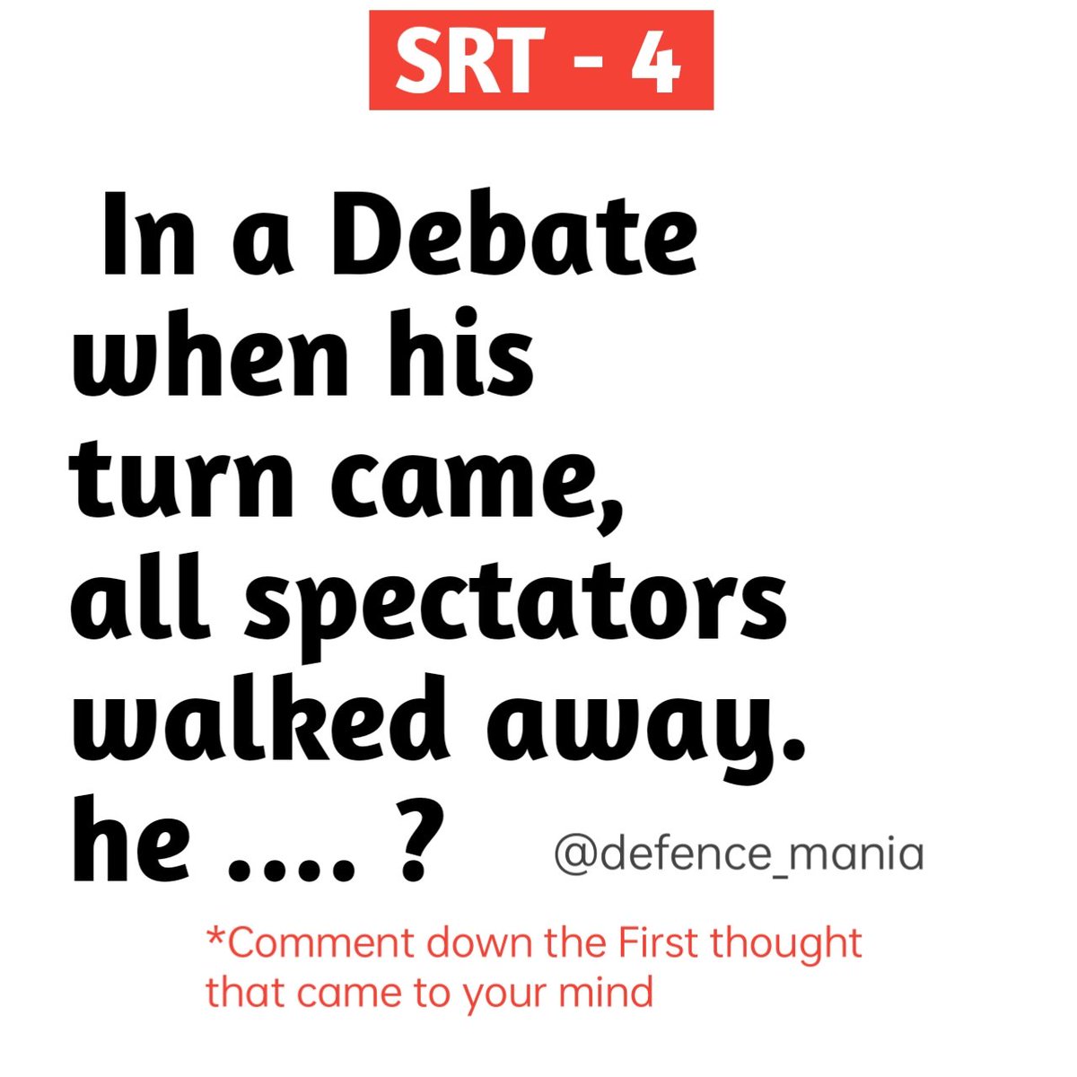 Write down the First thought that came to your mind
You have 30 seconds