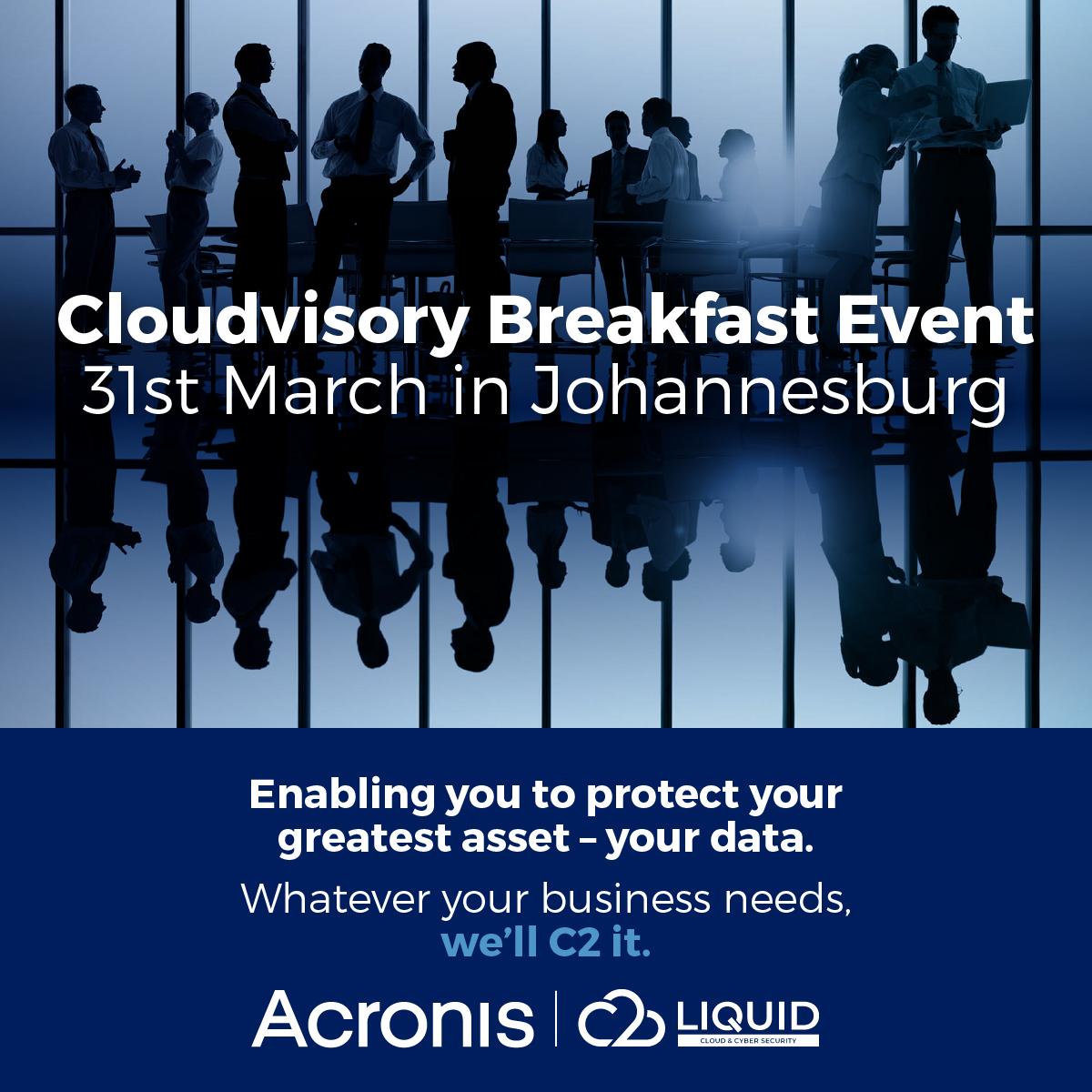 C2Africa_'s tweet photo. Only one week to go!!
Join us in Johannesburg at Workshop17 for an informative session on how you can rest easy knowing that when disaster strikes, Liquid C2 & Acronis have your back. Register online https://t.co/KC6pfGO5cz
#LiquidC2 #Acronis #Backup #Cloudvisory https://t.co/Duv0OLQXvM