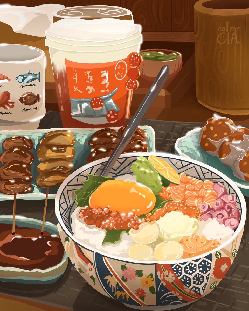 callhercia's tweet photo. ✨Another illustration I did a few days ago! Not sure what this food is called haha I’m gonna do a breakdown tutorial soon! Stay tuned everyone #illustration #digitalart #lofi #food #ArtCommission https://t.co/tnpxrbnXlS
