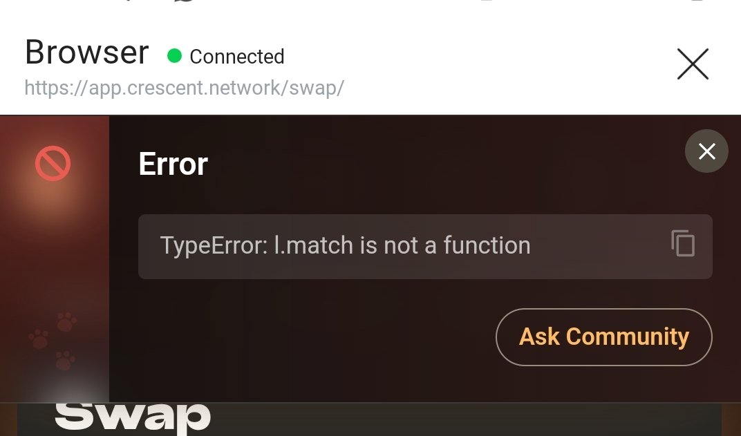 Dunyabtc's tweet photo. @CrescentHub @leap_cosmos I've been using Crescent on mobile chrome for about a week.  It does not allow any form of exchange.  There was no such problem before. https://t.co/Su4frXMnWc