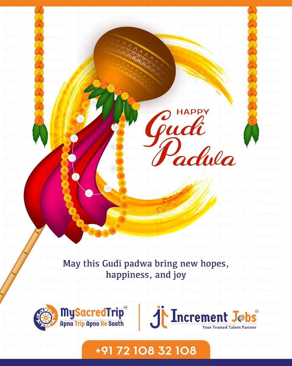 ✨ @incrementjobs is wishing everyone a Happy Gudi Padwa ✨
.
.
.
.
.
.
.
.#happygudipadwa #gudipadwa #mysacredtrip #gudipadwaspecial #gudipadwa2023 #indiafestivals #indian #maharashtra #newyear #newyear2023