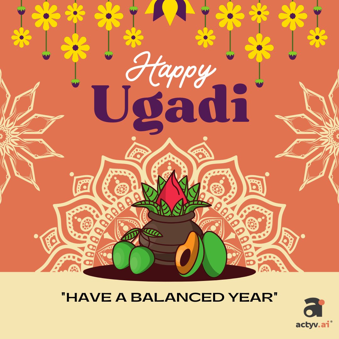 On the auspicious occasion of the start of the Hindu New Year, Gudi Padwa, Ugadi and Chaitra Navratri we all at bit.ly/3vXsTCA wish you all a very happy and blessed year ahead!
#HappyGudiPadwa #HappyUgadi #HappyChaitraNavratri #NewYearGreetings #ActyvAI #BlessedYearAhead