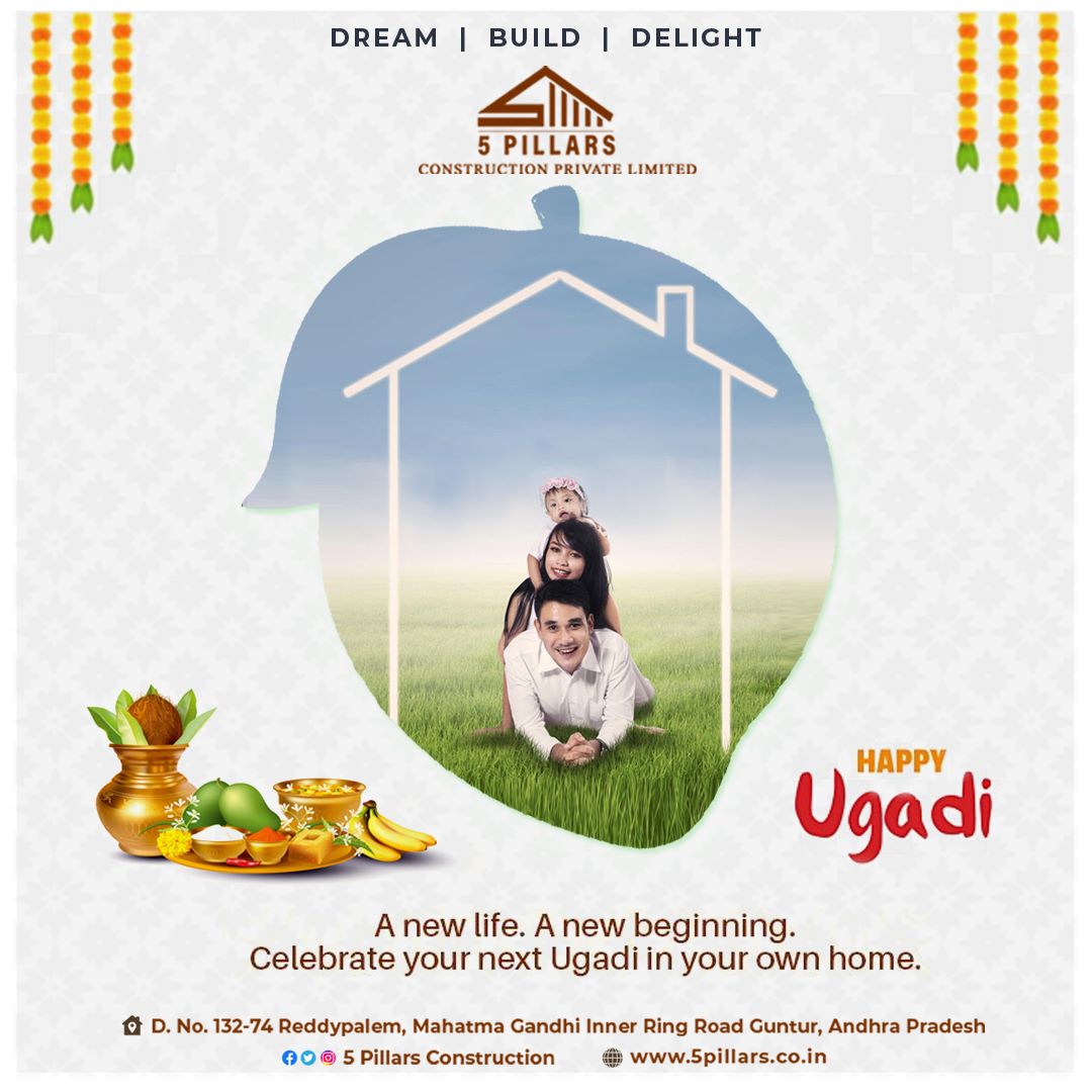 5Pillars_CPL's tweet photo. May the positive vibes of Ugadi fill your hearts and souls with new spirits and goodness to have a cheerful year ahead…. Happy Ugadi to our customer.
#ugadi #ugadispecial #ugadifestival #newyear #festival #celebration #DreamHome#construction #constructionlife#building https://t.co/6egjfS0iXF