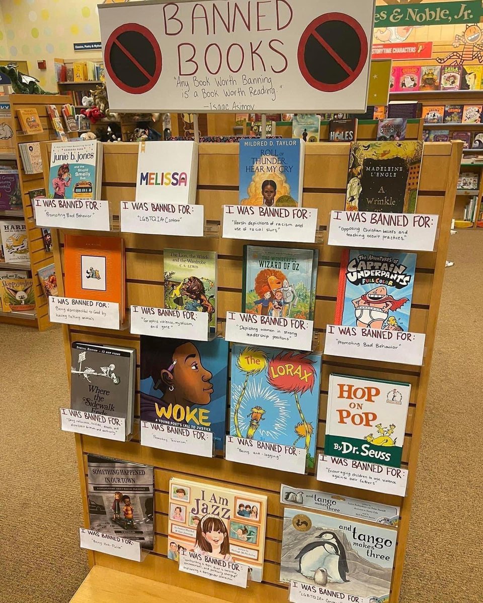 CaraMia200's tweet photo. #USA #Christofascists impose their cretinous, controlling prejudices on their communities! As #AmericaDevolves examine this #USA bookstore defying book burning nutters. We cannot permit #ReligiousZealotry to overcome good sense in Australia. Put haters & extremists last.#auspol https://t.co/Dqr4spESQw