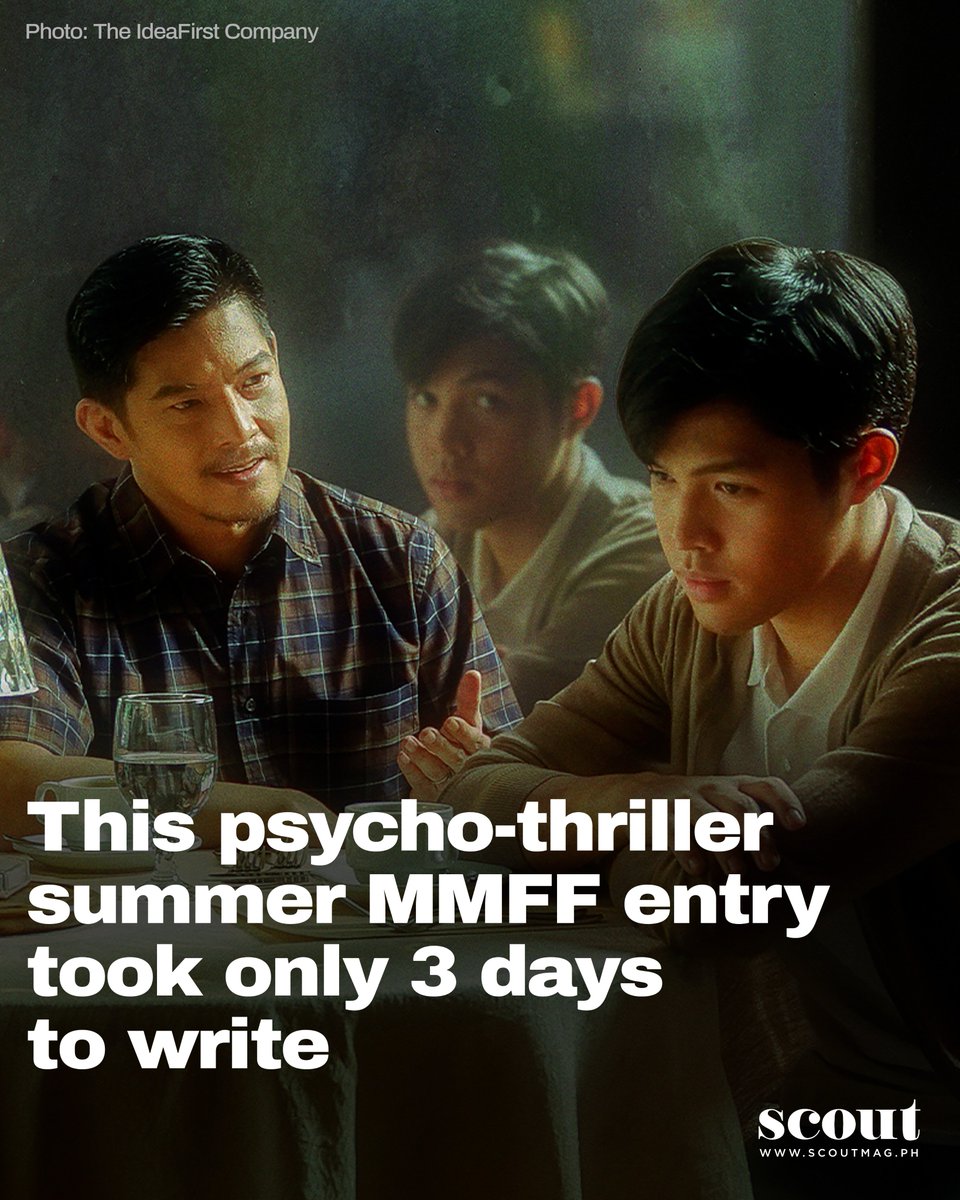 In “About Us But Not About Us,” two people (@elijahcanlas &amp; <a href="/Relampago1972/">Romnick Sarmenta</a>) catch up over a meal, but their seemingly innocent conversation turns into a “deadly game that can ruin lives and shatter dreams” as dark secrets unfold.

Read more: scoutmag.ph/74171/about-us…

🎨: Yel Sayo