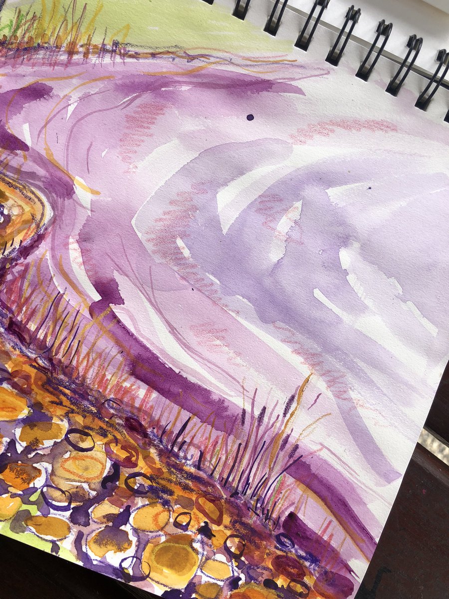 MandalouAu's tweet image. Working outdoors today for inspiration luckily a cool rainy day 👌🏻🌳☔️ #watercolour #hiddenlake #artist #botanicalgardens #nftartists #nftcommunity #artist #colourful #landscapes