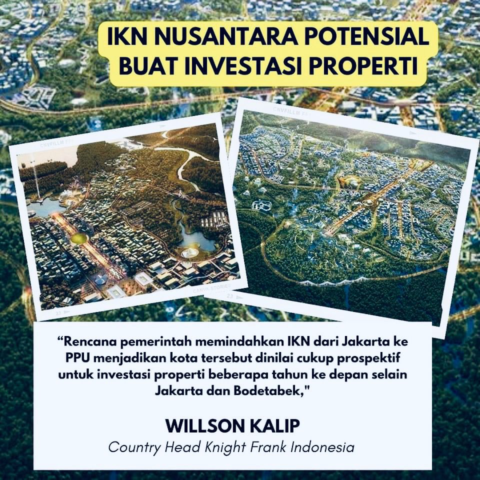 riskile08216142's tweet photo. Pembangunan IKN Nusantara akan menjadi magnet baru untuk berinvestasi. Hal ini terbukti dari banyaknya investor lokal dan internasional yang sudah dan akan terlibat dalam proses pembangunan IKN Nusantara.

#KotaDuniaUntukSemua
#IKNSejahterakanIndonesia
#IKNPemerataanEkonomi https://t.co/EJVyn2pFhv