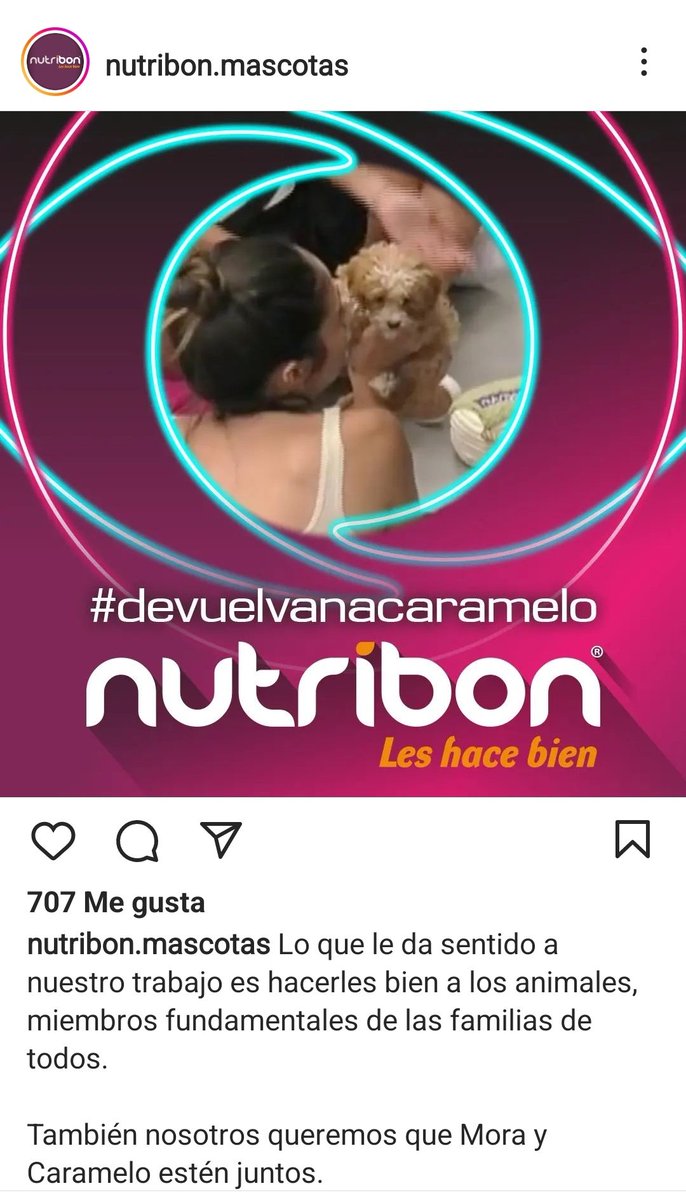 msv47's tweet photo. @picassoalicia @gualtieri_juan La misma empresa #Nutribon q auspicia a Caramelo y Mora pide que #DevuelvanACaramelo https://t.co/iVEkhdp8c0