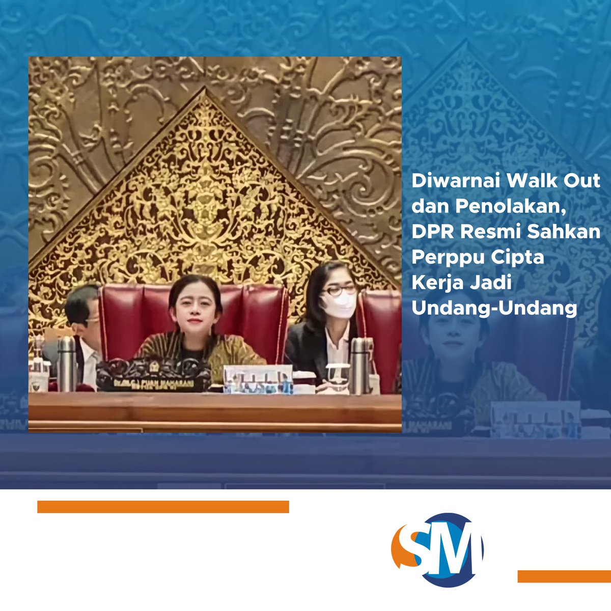 suaramerdeka's tweet photo. Diwarnai Walk Out dan Penolakan, DPR Resmi Sahkan Perppu Cipta Kerja Jadi Undang-Undang
https://t.co/pMcz29Vt7T
#dpr #perppuciptakerja #ciptaker #undangundang #perppu #dprri #fraksi #puanmaharani https://t.co/XGE8fNNAxt