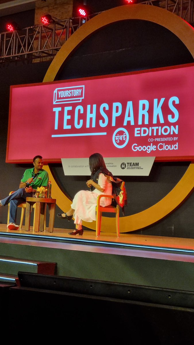 PratikBhakta_89's tweet image. So @harshjain85 in conversation with @SharmaShradha pumping up the Mumbai tech circle at @YourStoryCo #TechSparks2023